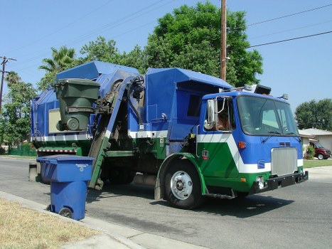 Enclosed and lockable skip in Docklands setting